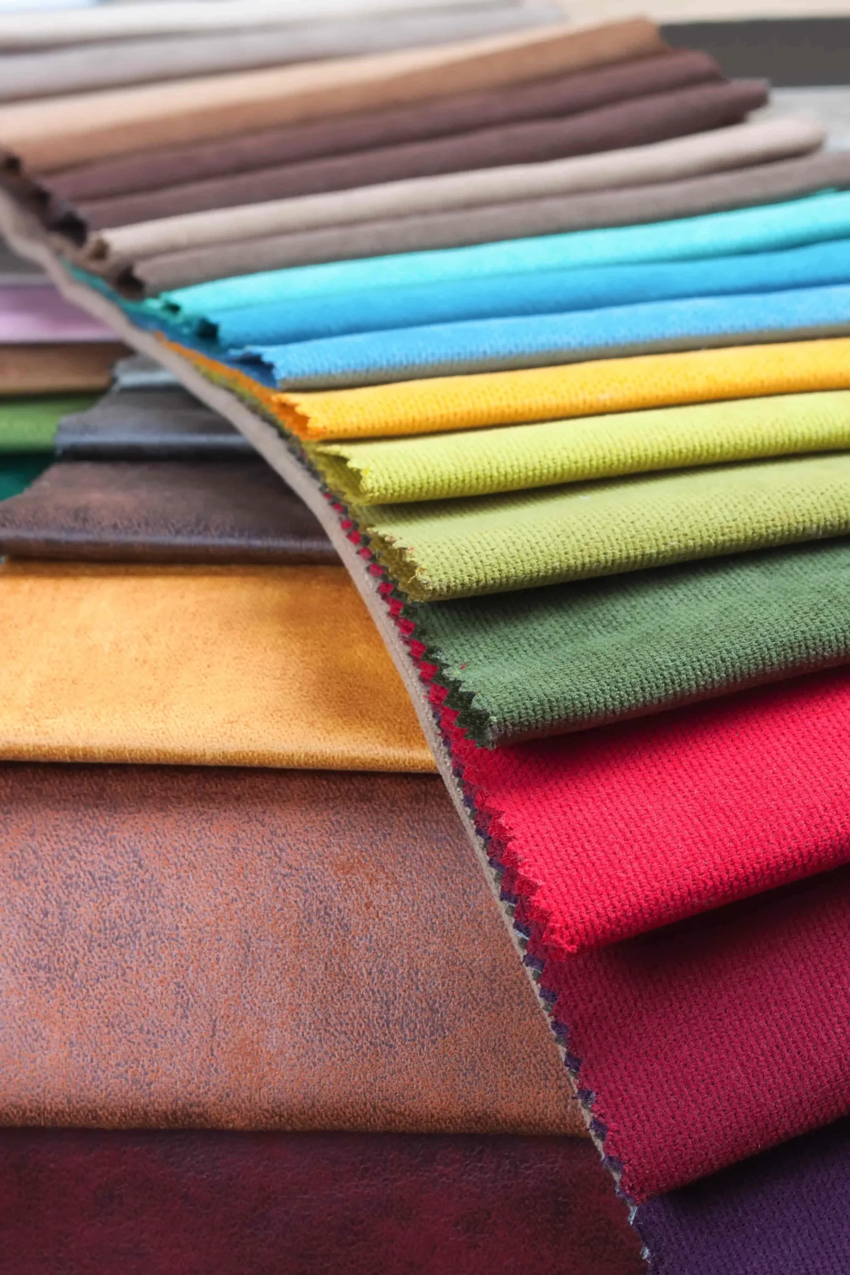 Synthetic leather color and texture sample selection