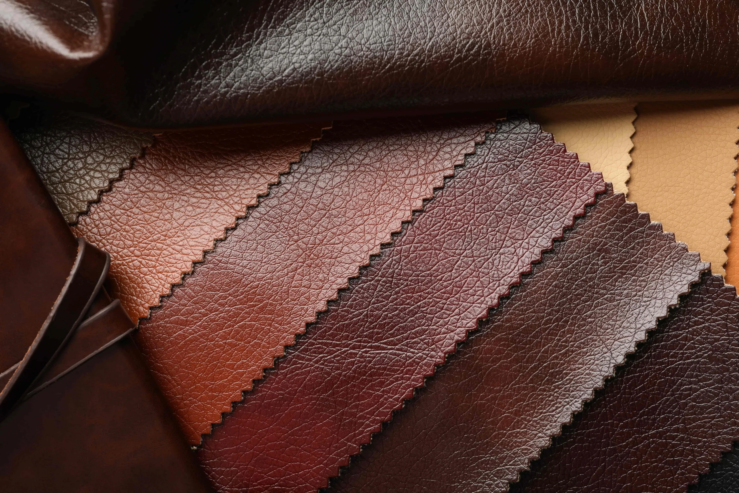 PU PVC microfiber leather texture samples
