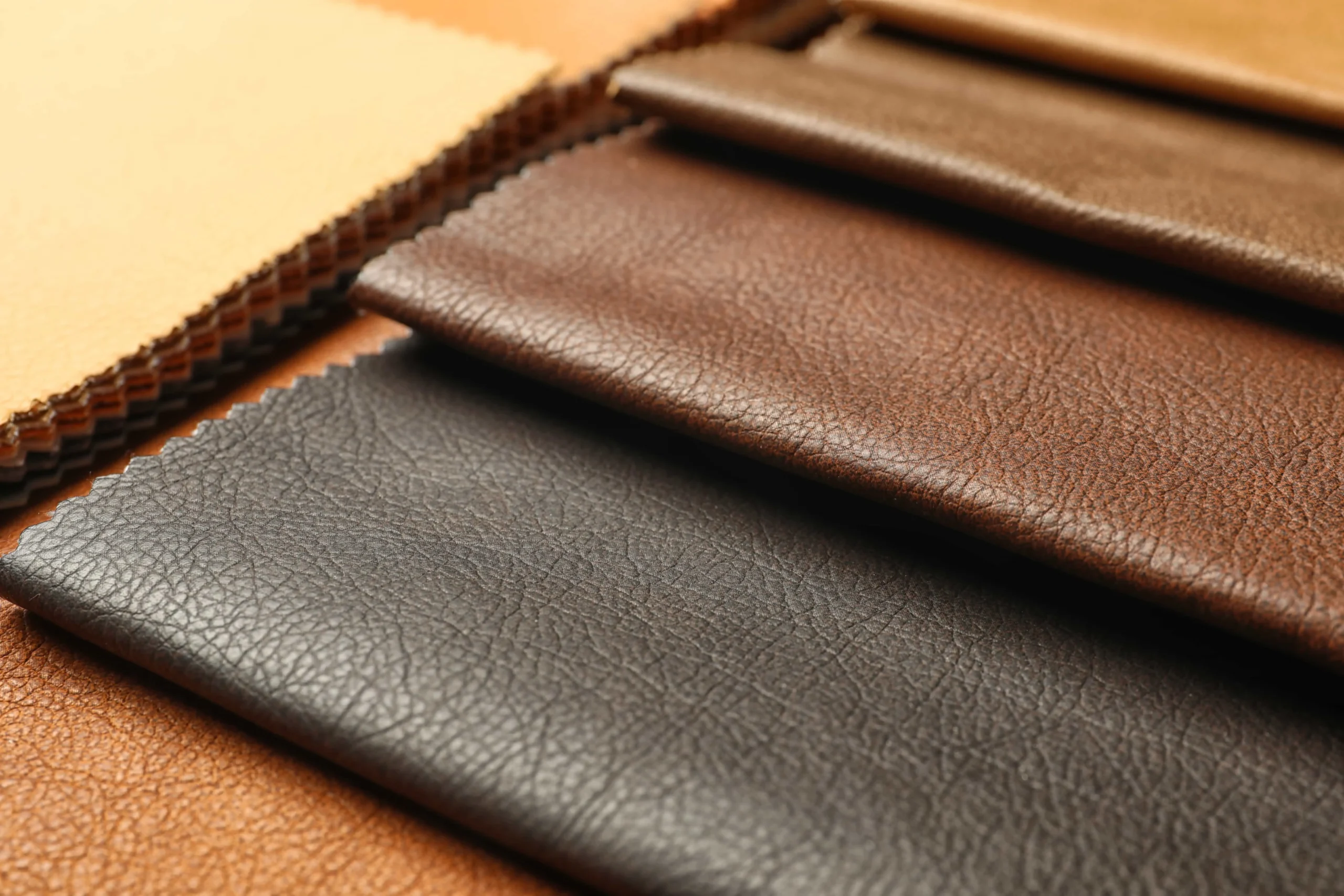 Faux leather types and color samples